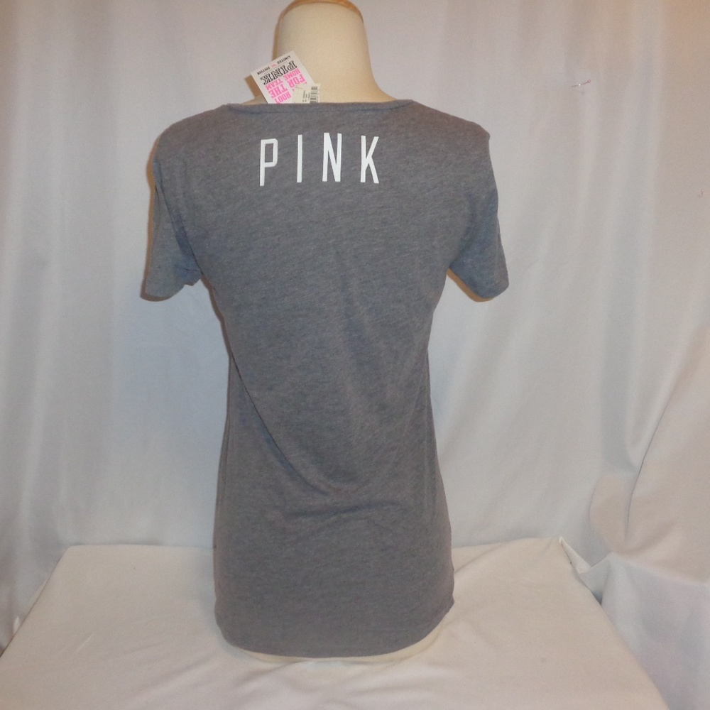 VS Pink S Tee Detroit Tigers Foil Bling Shirt Grey_4